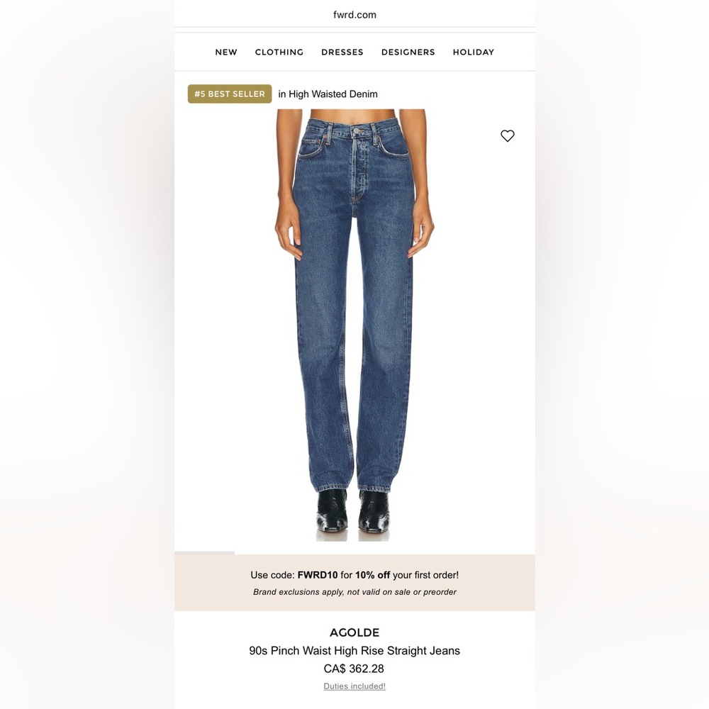 Agolde 90s Pinch Waist Jeans